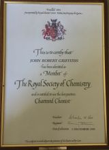 Membership of the Royal Society of Chemistry (MRSC)<br />Chartered Chemist (CChem)